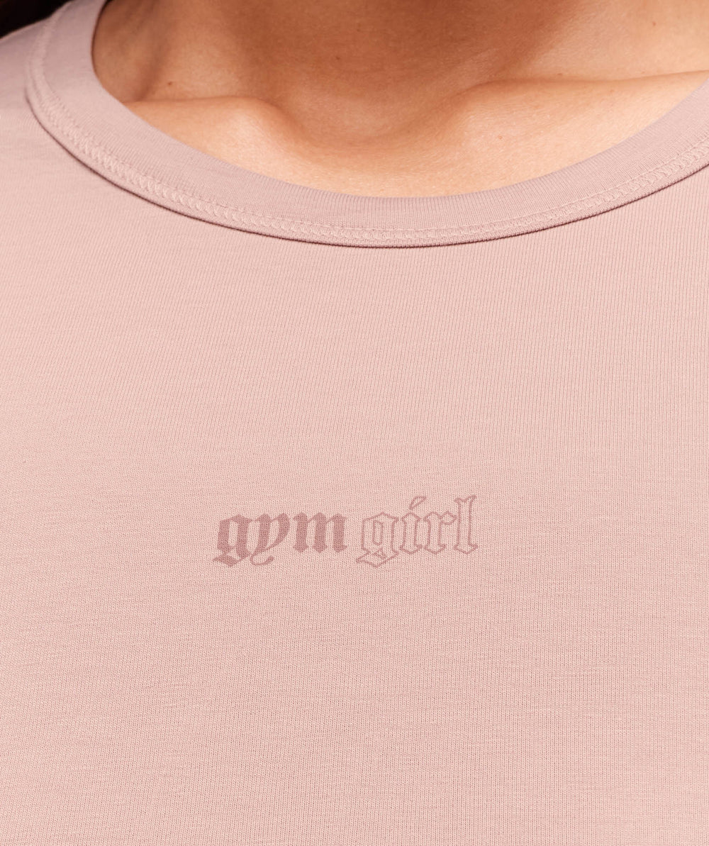Cotton Graphic Midi T-Shirt Muted Pink