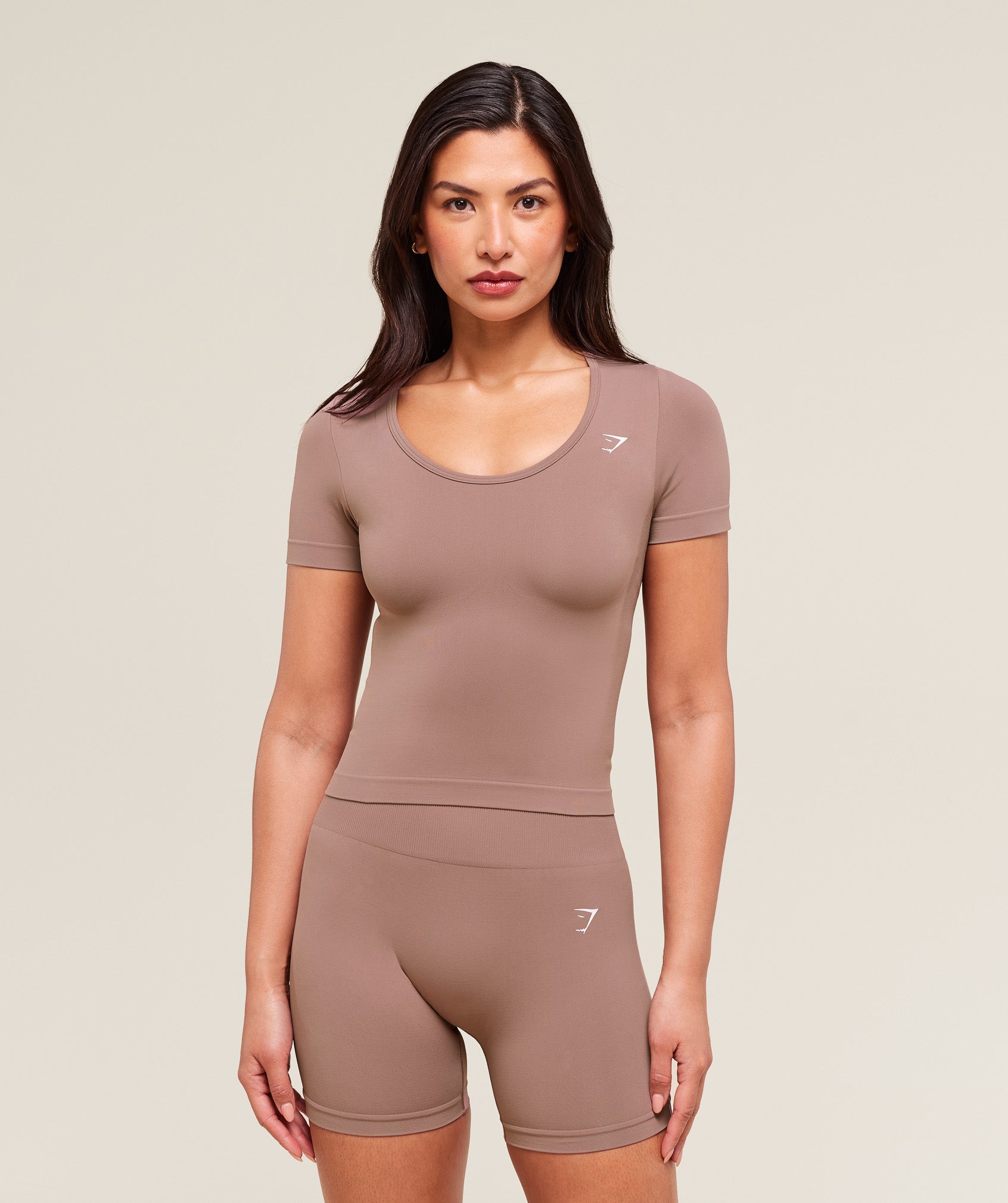 Everyday Seamless Tight Fit Crew Neck Tee Chestnut Pink