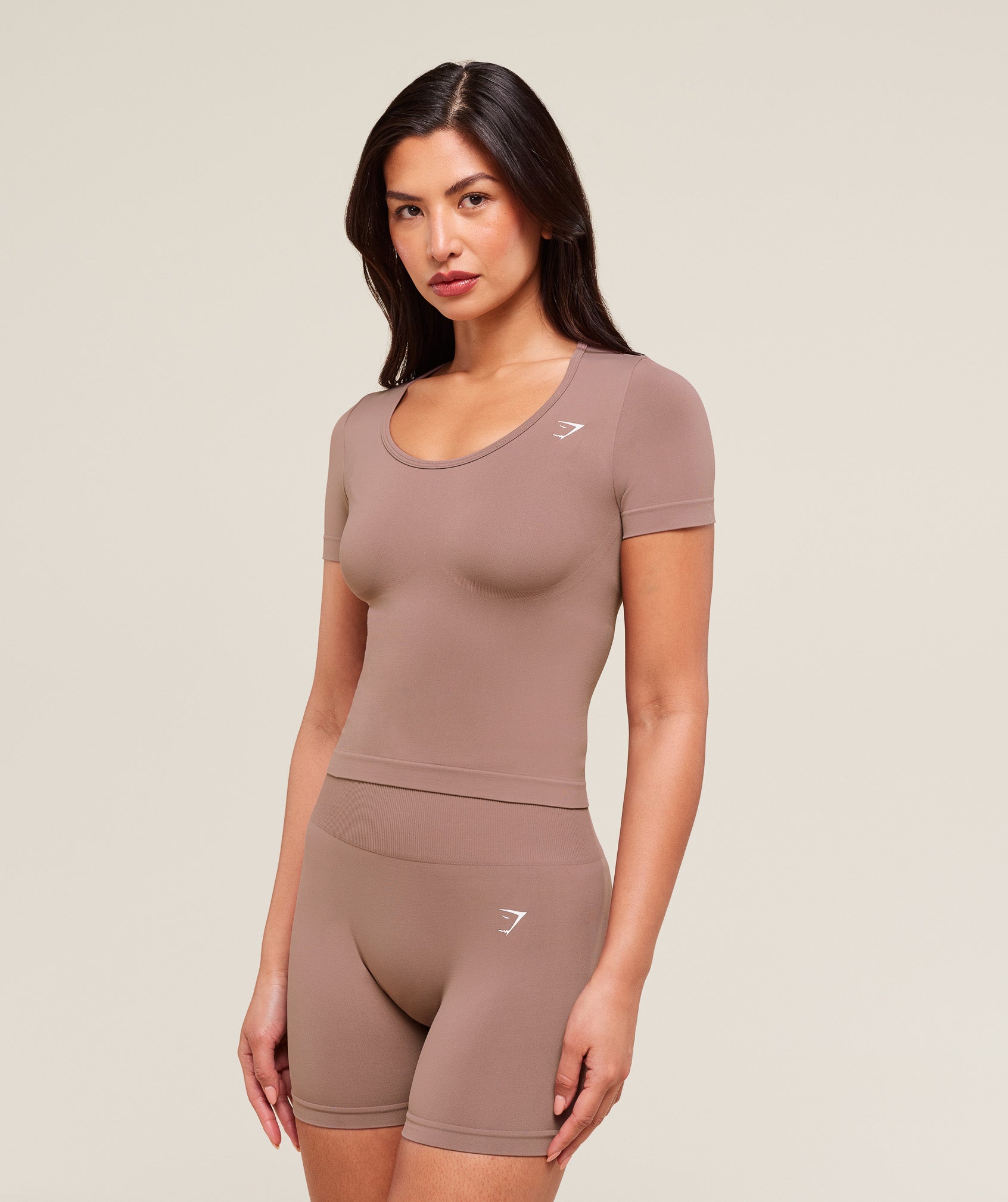 Everyday Seamless Tight Fit Crew Neck Tee Chestnut Pink