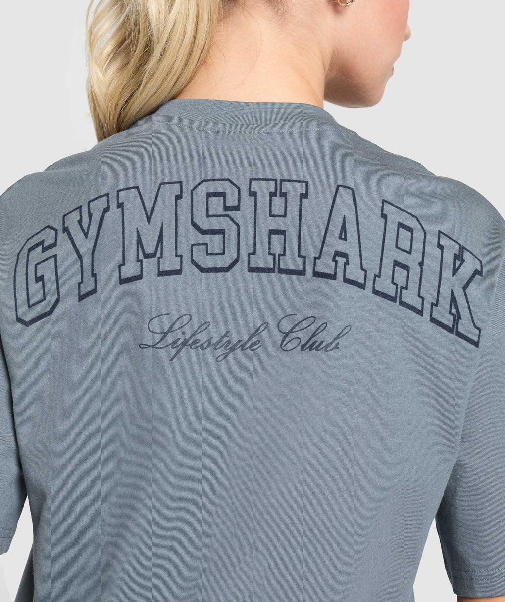 Campus Classics Graphic T-Shirt Iron Blue