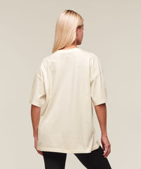 66 Washed Graphic Oversized T-Shirt Oat White
