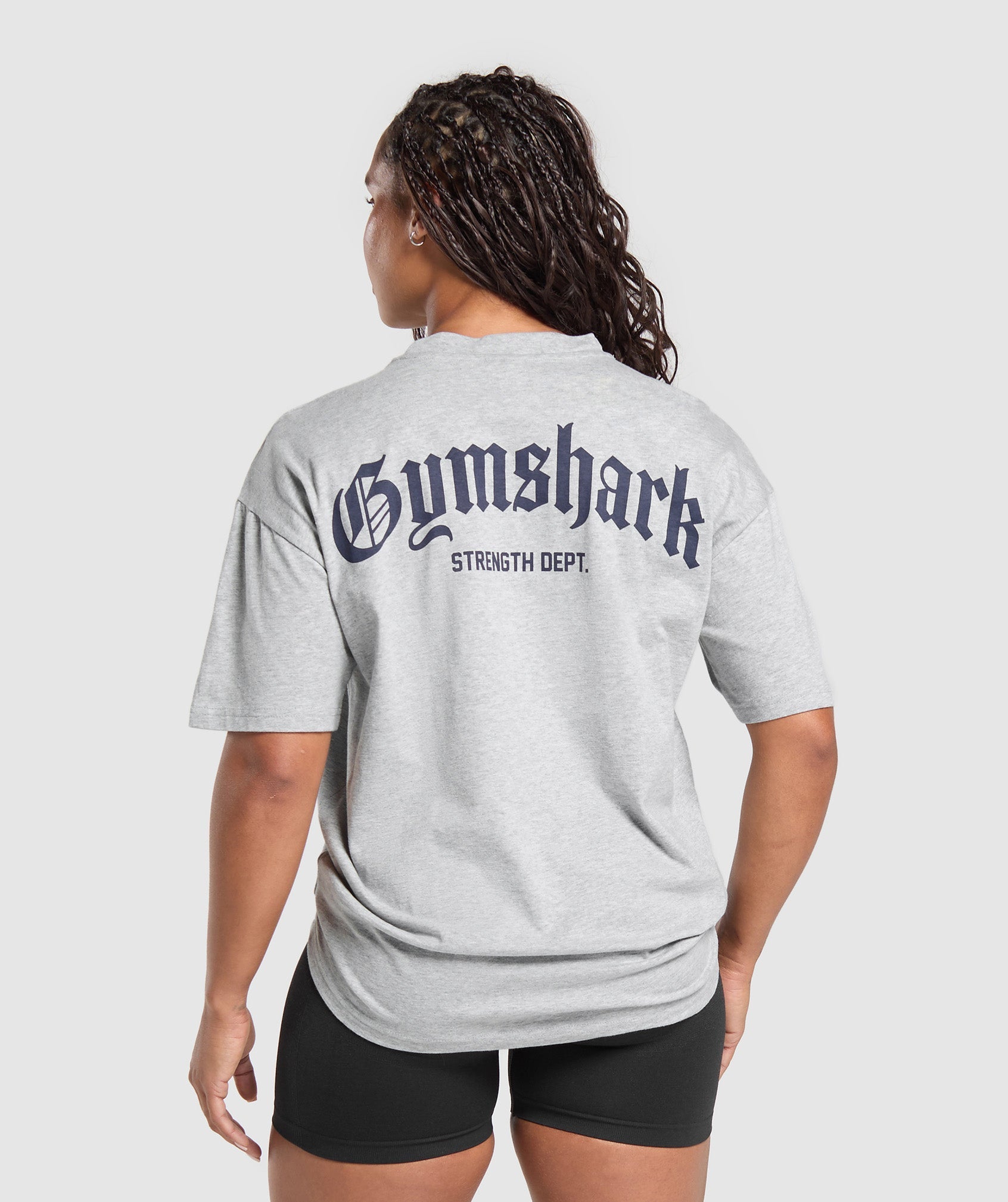Strength Department Graphic T-Shirt Light Grey Marl