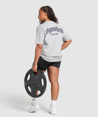 Strength Department Graphic T-Shirt Light Grey Marl