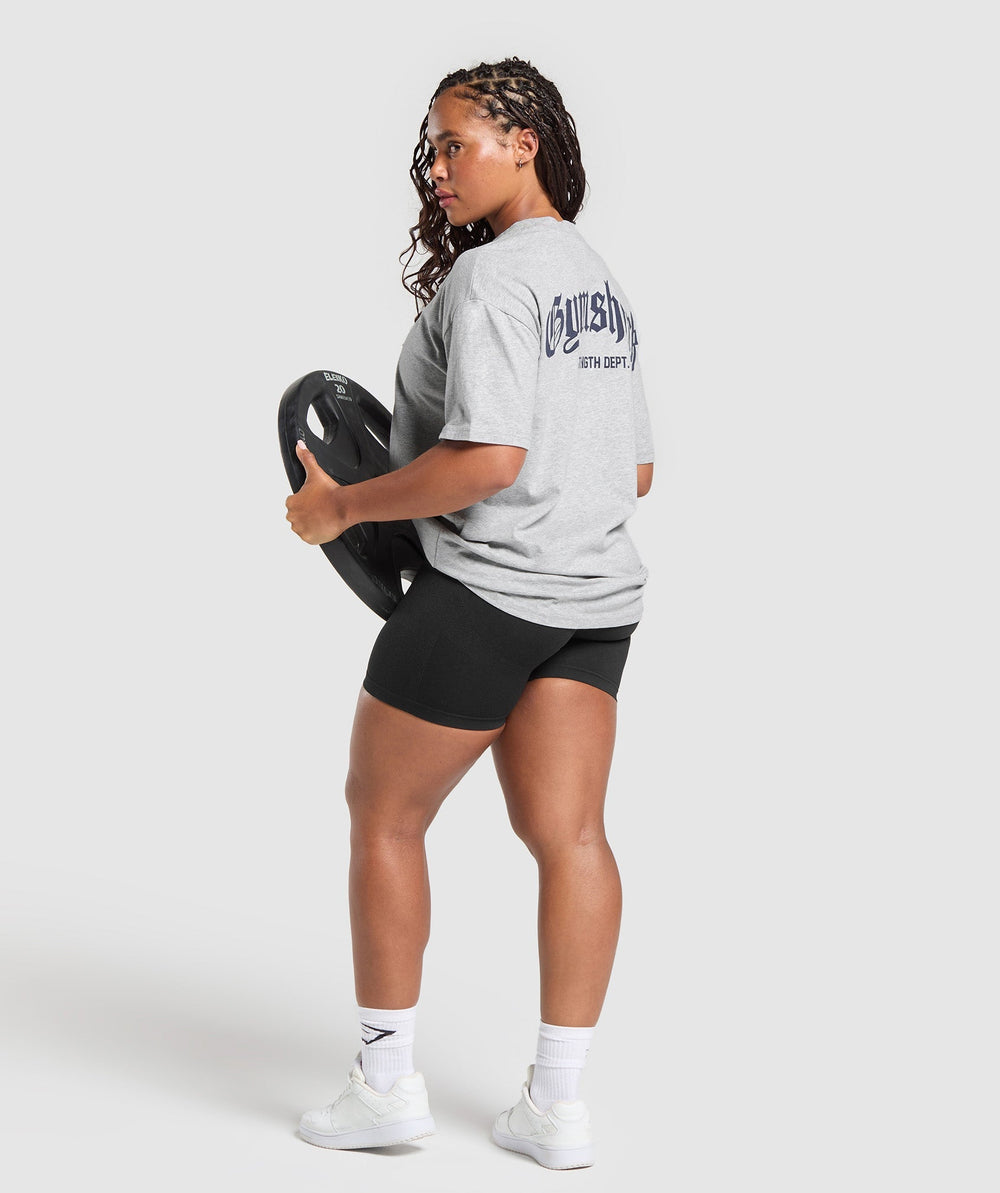 Strength Department Graphic T-Shirt Light Grey Marl