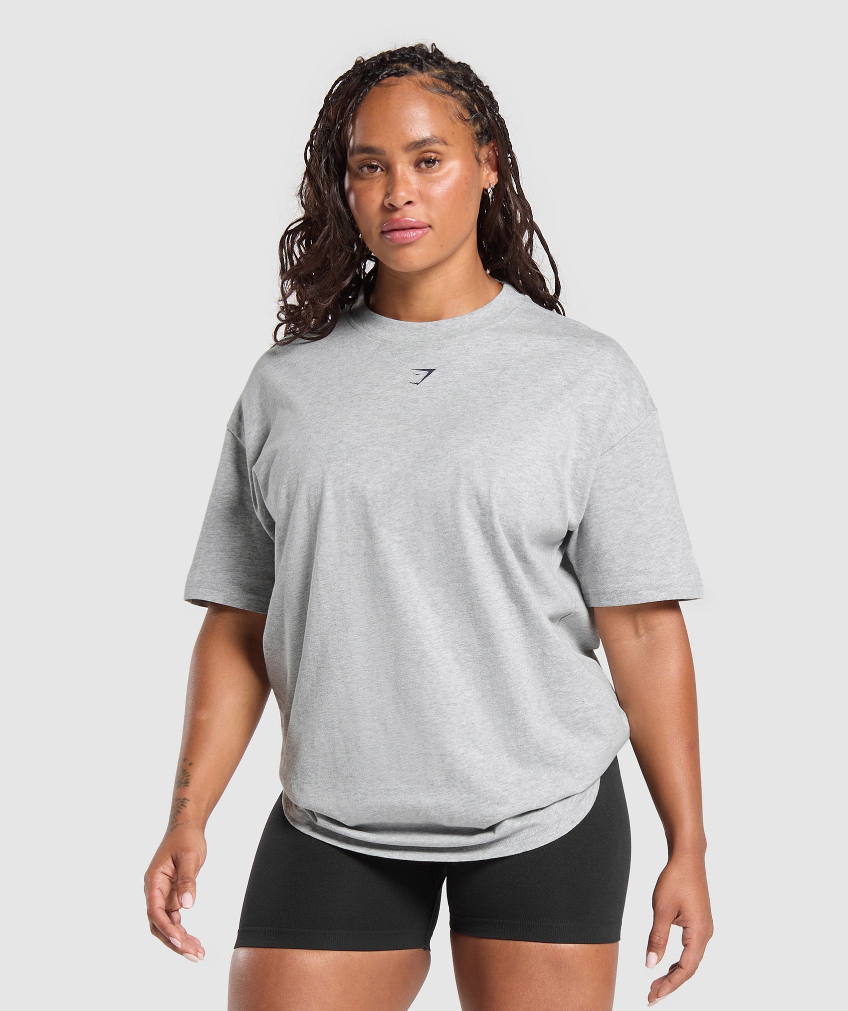 Strength Department Graphic T-Shirt Light Grey Marl