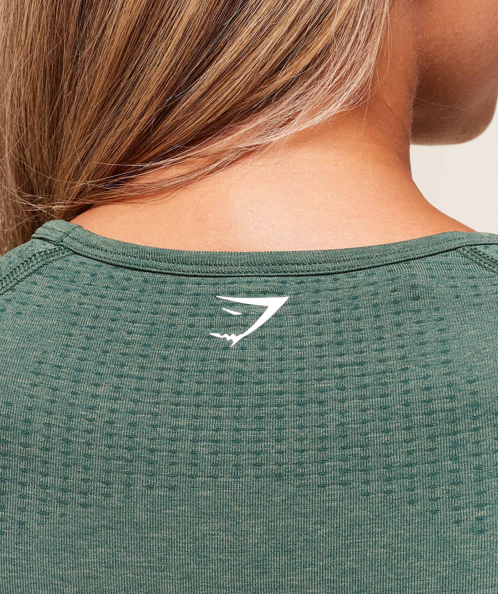 Vital Long Sleeve Top Dark Green Marl