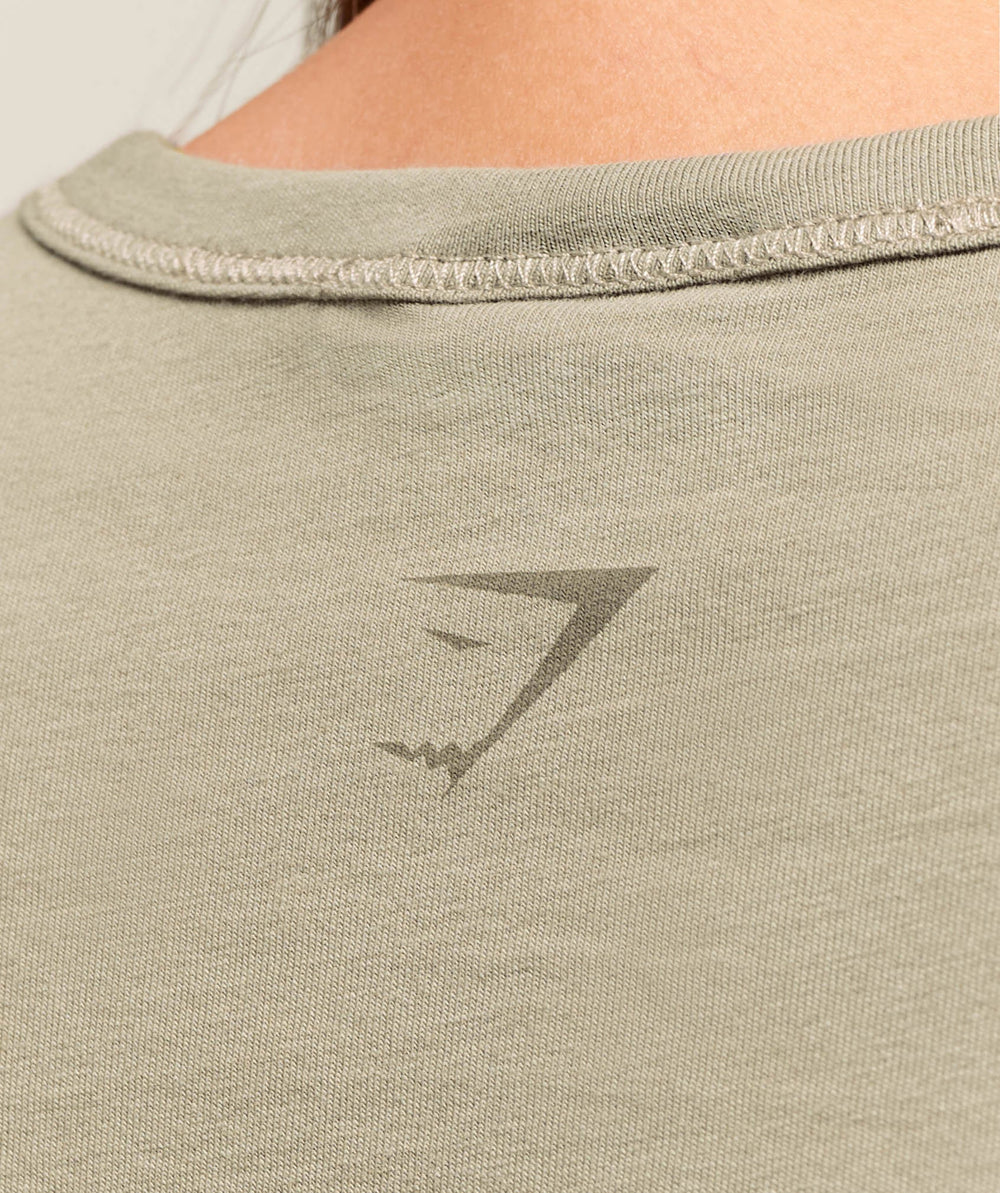 Cotton Graphic Midi T-Shirt Linen Brown