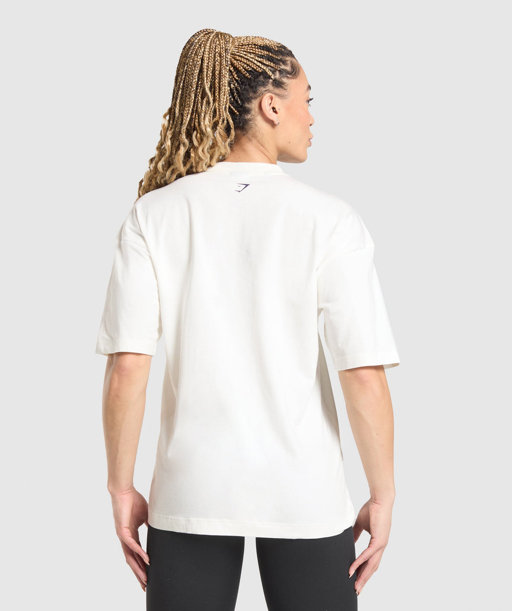 Lifting Girl Graphic Oversized Tee Soft White