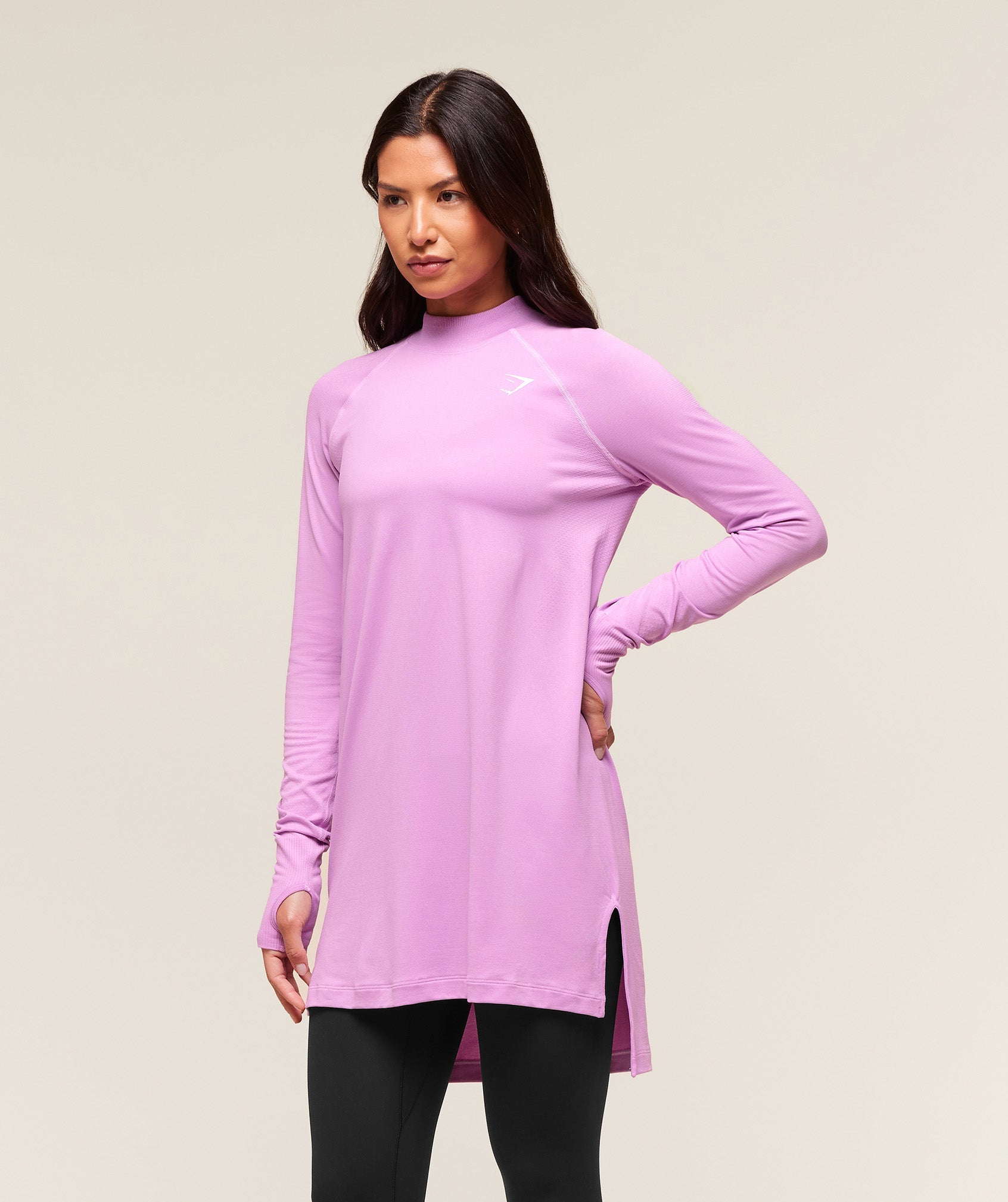 Vital Long Line Top Sour Pink Marl