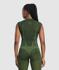 Apex Seamless Midi T-Shirt Trail Green/Energy Gelato Green