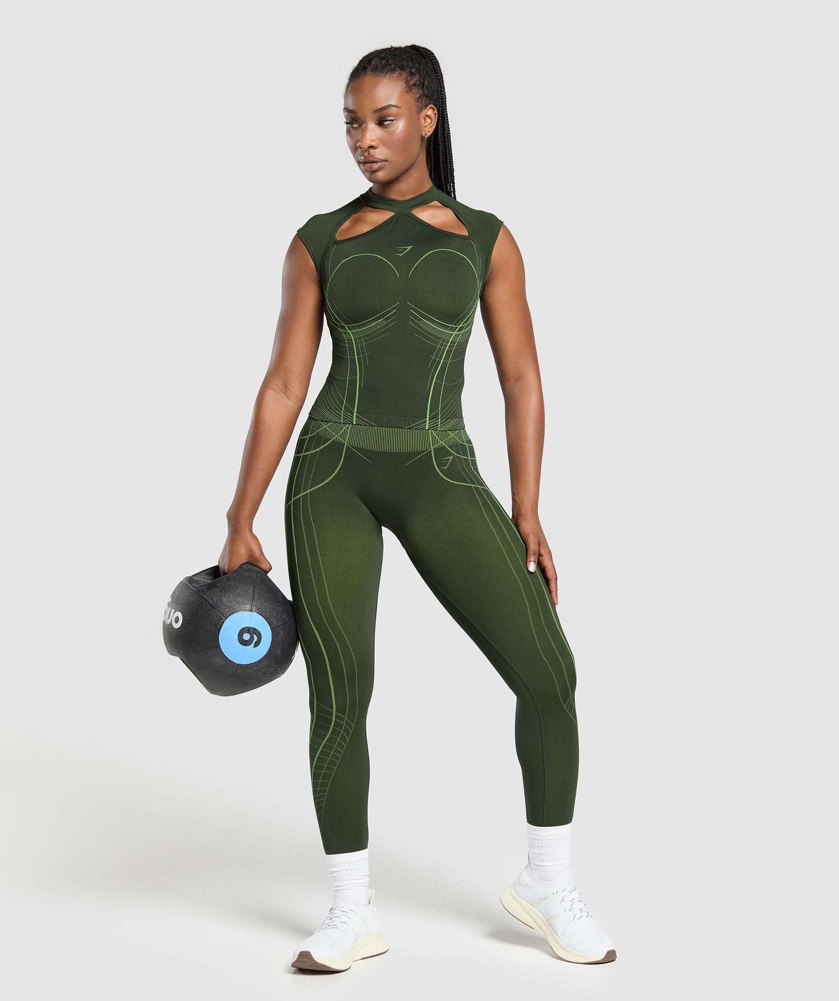 Apex Seamless Midi T-Shirt Trail Green/Energy Gelato Green