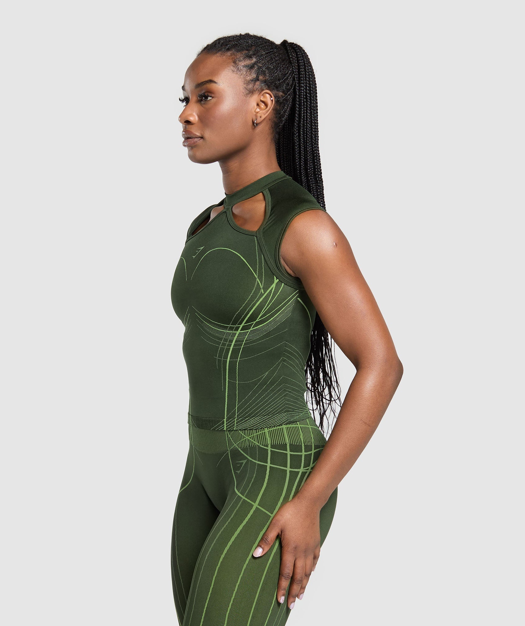 Apex Seamless Midi T-Shirt Trail Green/Energy Gelato Green