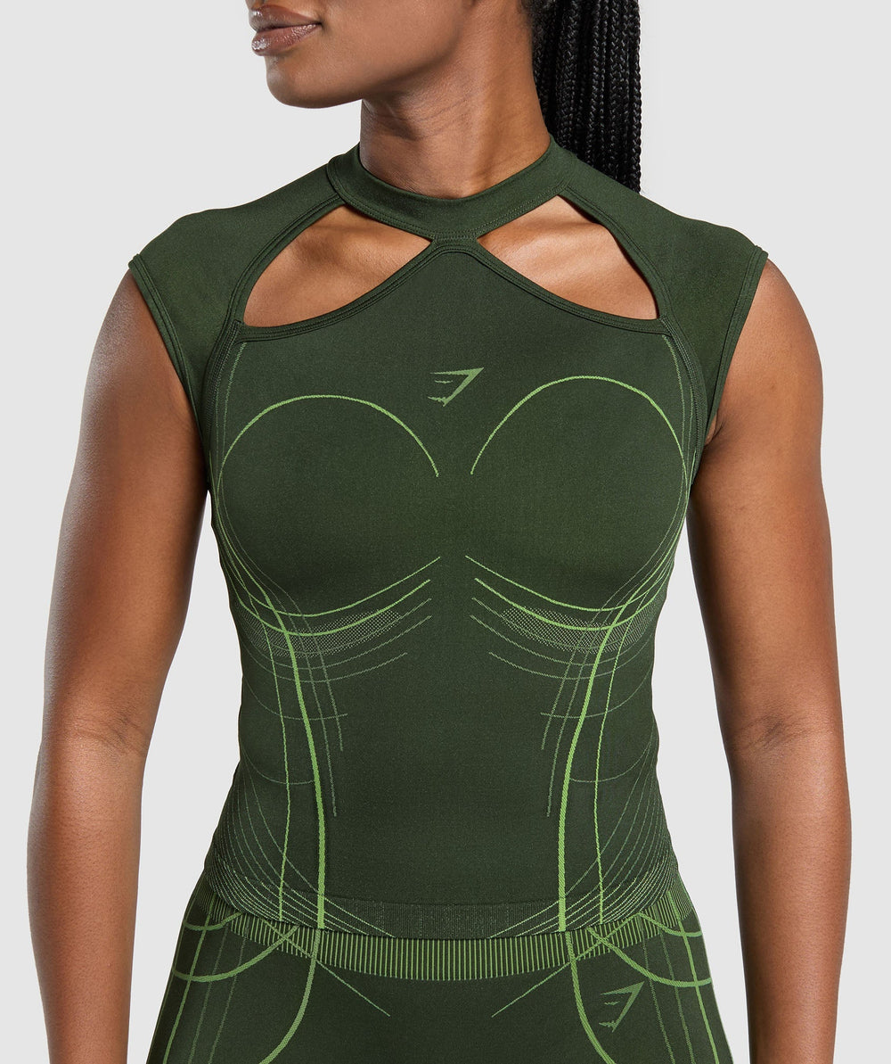 Apex Seamless Midi T-Shirt Trail Green/Energy Gelato Green
