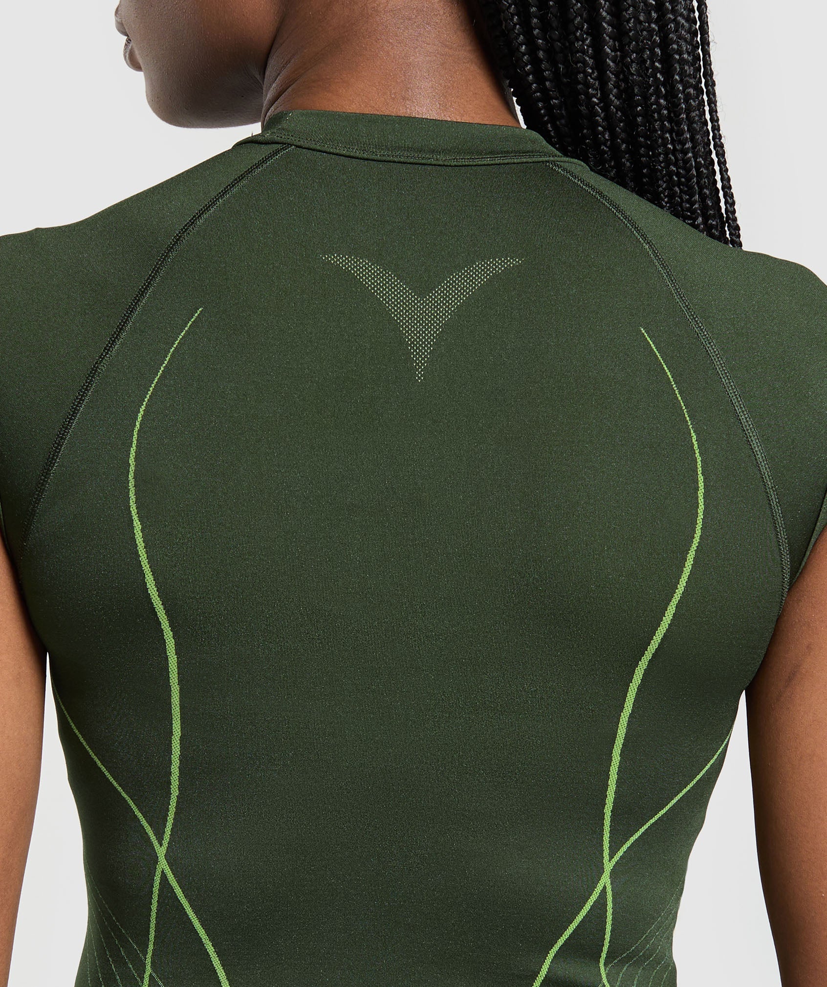 Apex Seamless Midi T-Shirt Trail Green/Energy Gelato Green