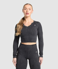 Adapt Camo Seamless Long Sleeve Top Asphalt Grey/Black