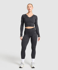 Adapt Camo Seamless Long Sleeve Top Asphalt Grey/Black