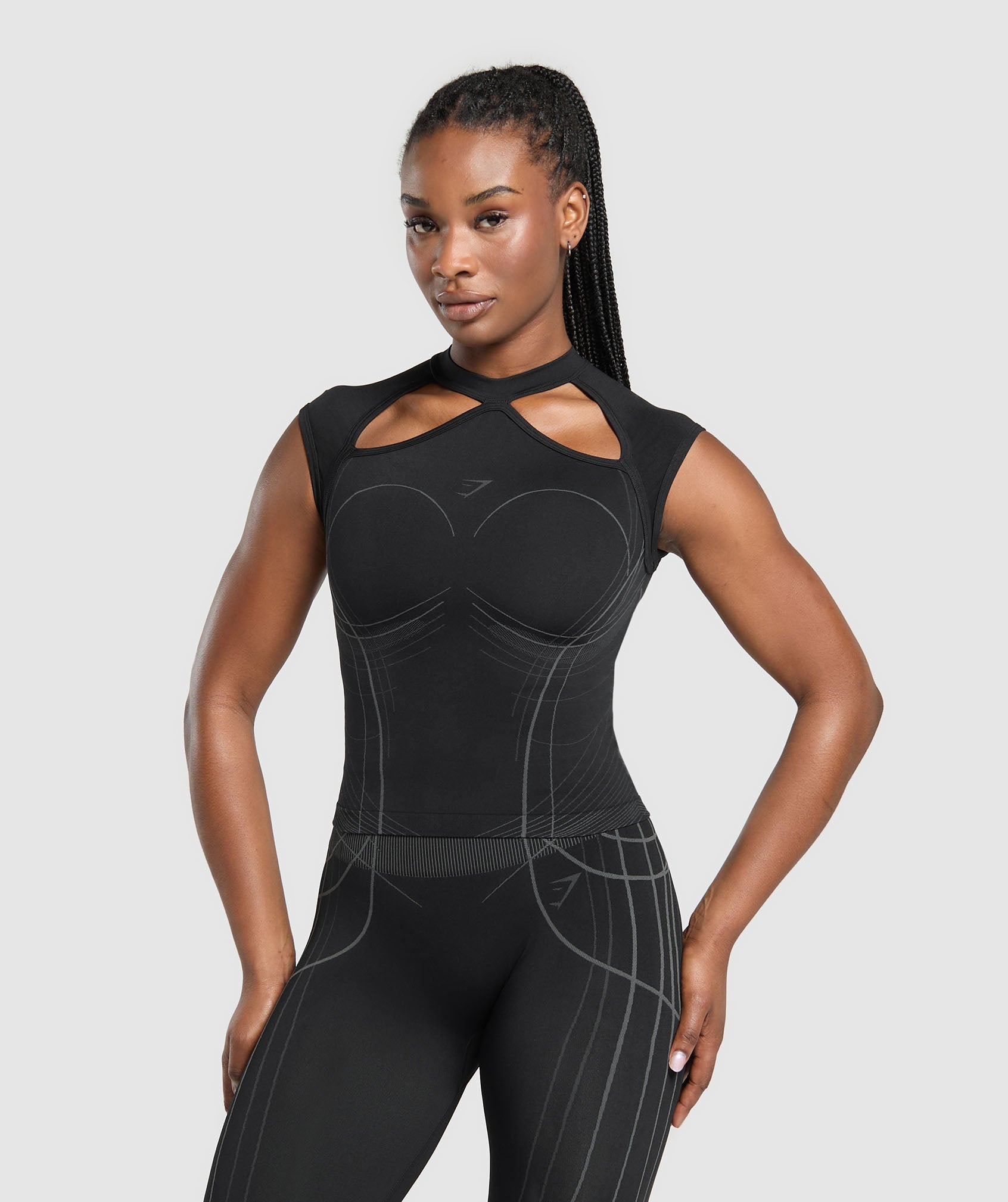 Apex Seamless Midi T-Shirt Black/Graphite Grey
