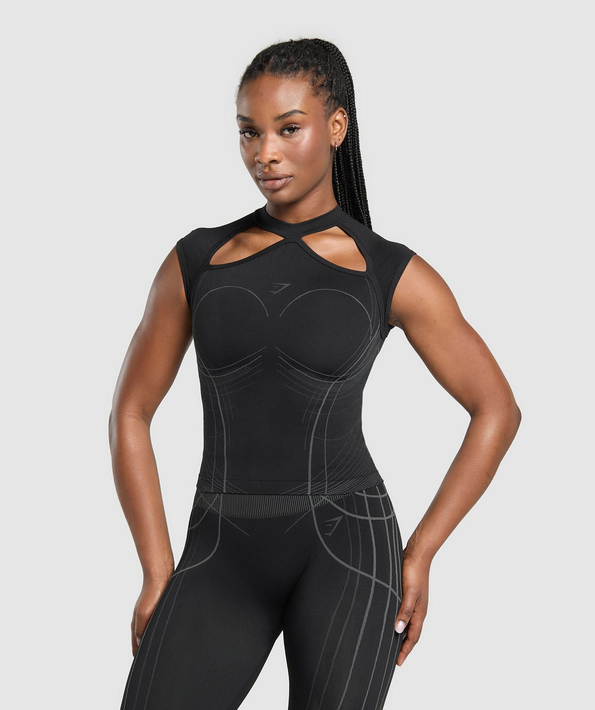 Apex Seamless Midi T-Shirt Black/Graphite Grey