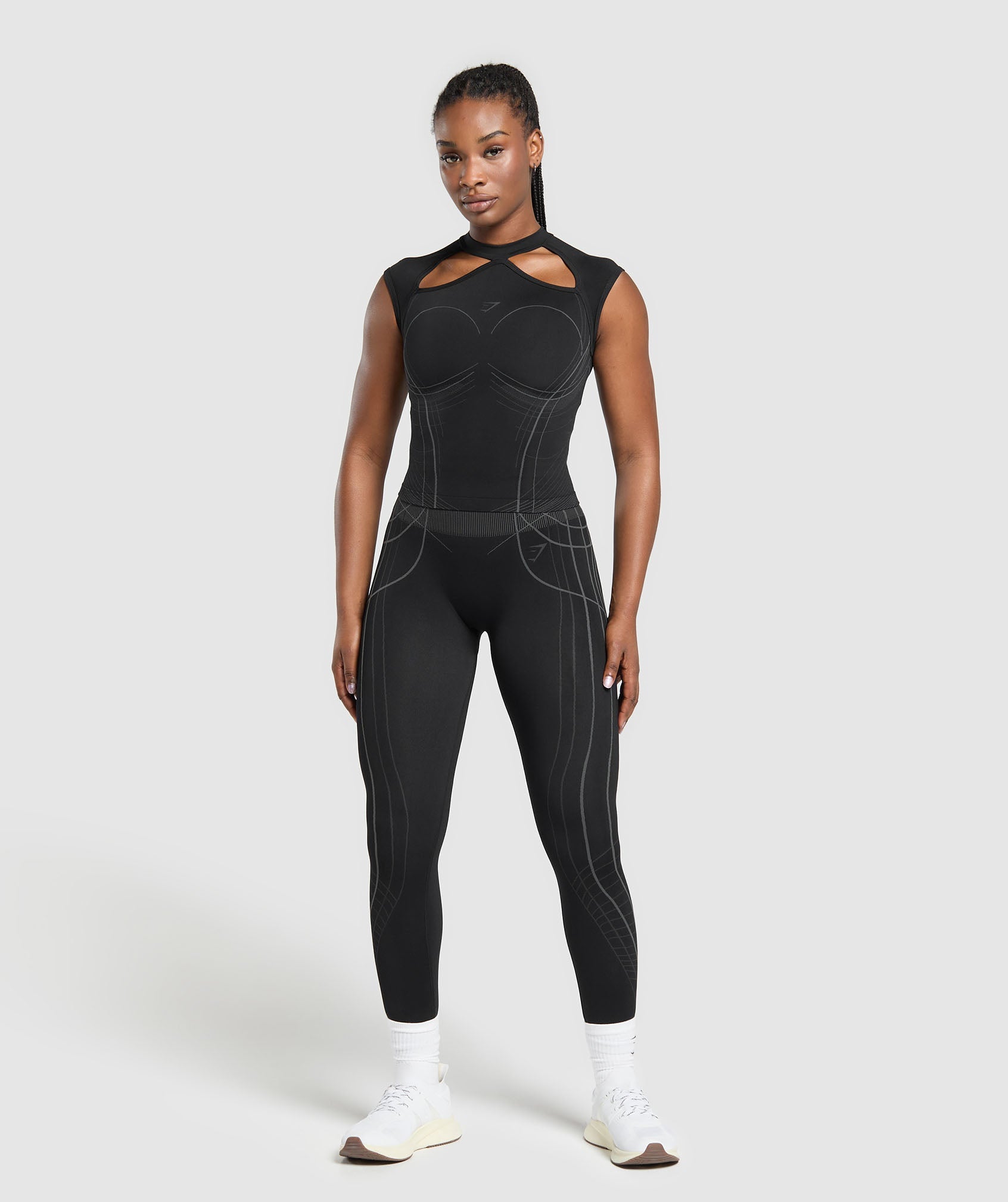 Apex Seamless Midi T-Shirt Black/Graphite Grey