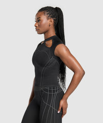 Apex Seamless Midi T-Shirt Black/Graphite Grey
