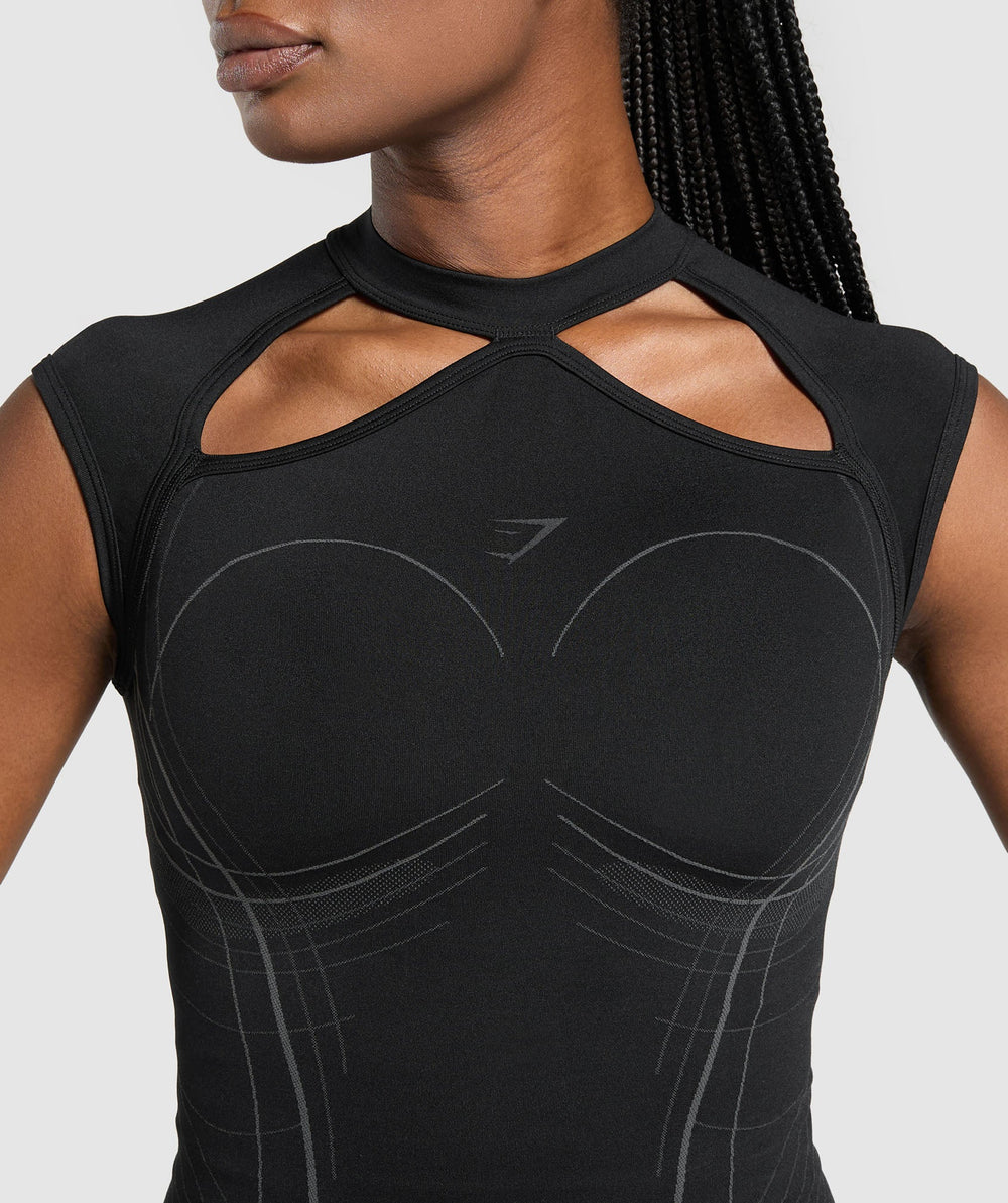 Apex Seamless Midi T-Shirt Black/Graphite Grey