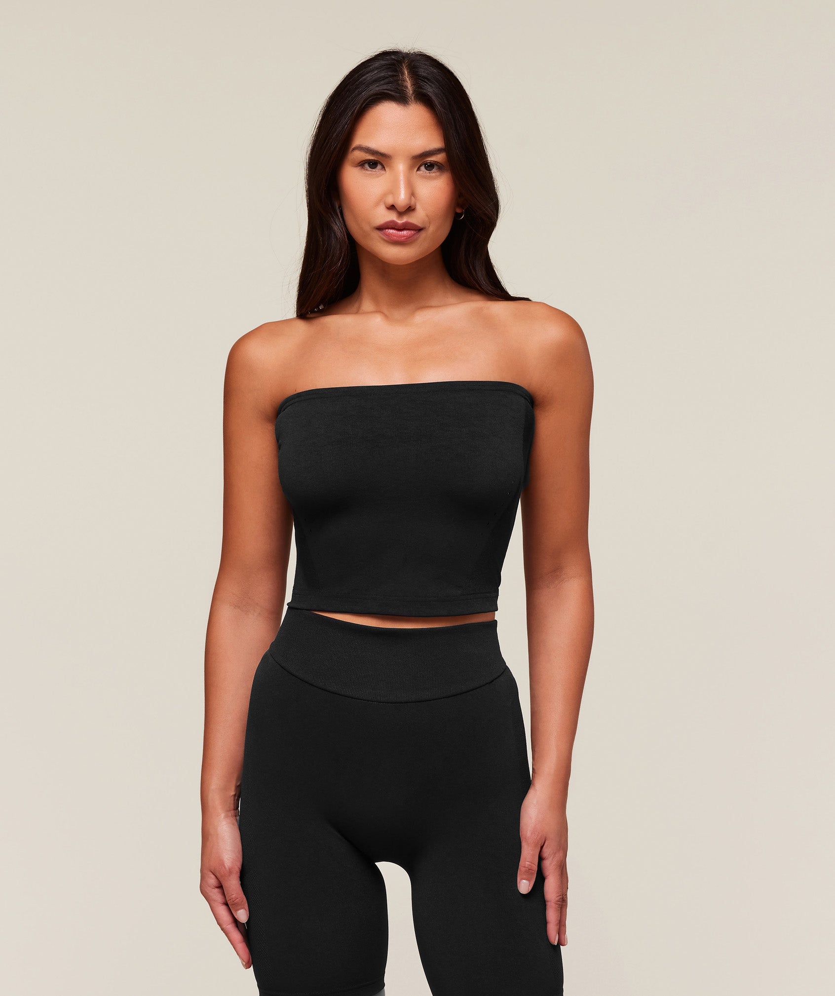 everywear Warp Knit Tube Top Black