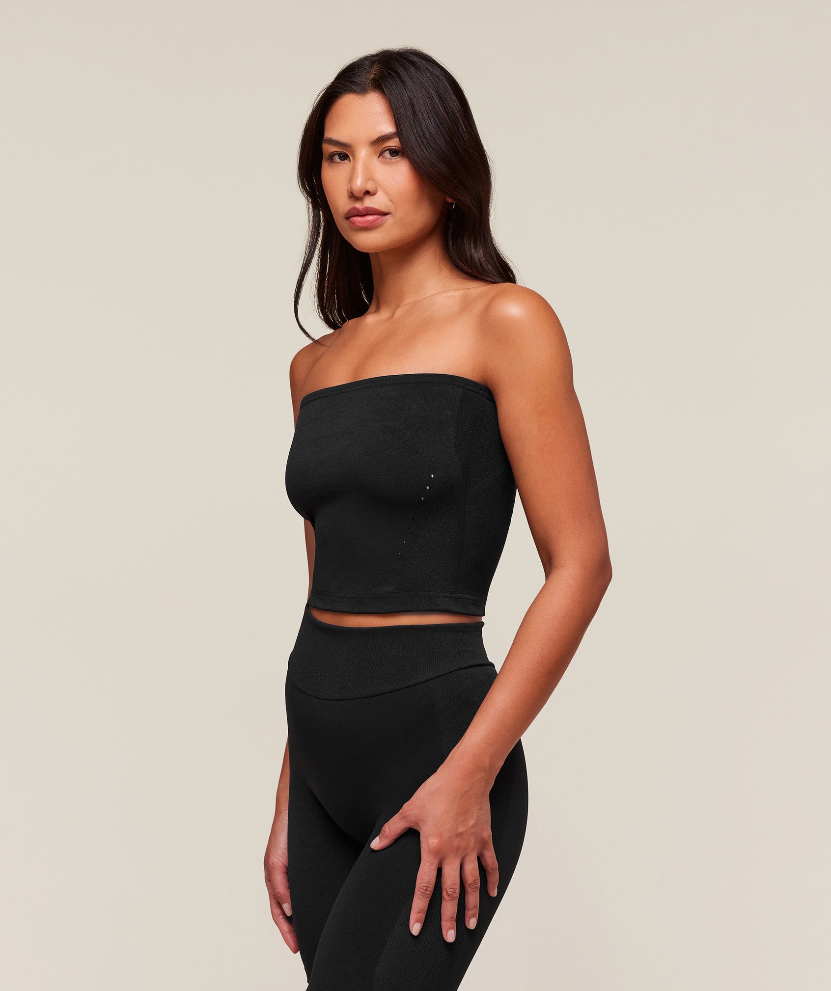 everywear Warp Knit Tube Top Black