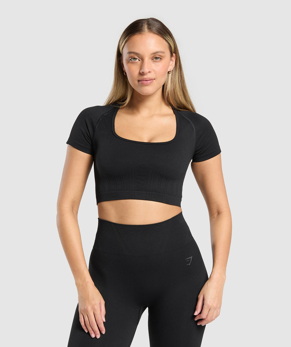 Corset Seamless Crop Top Black