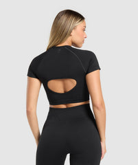 Corset Seamless Crop Top Black