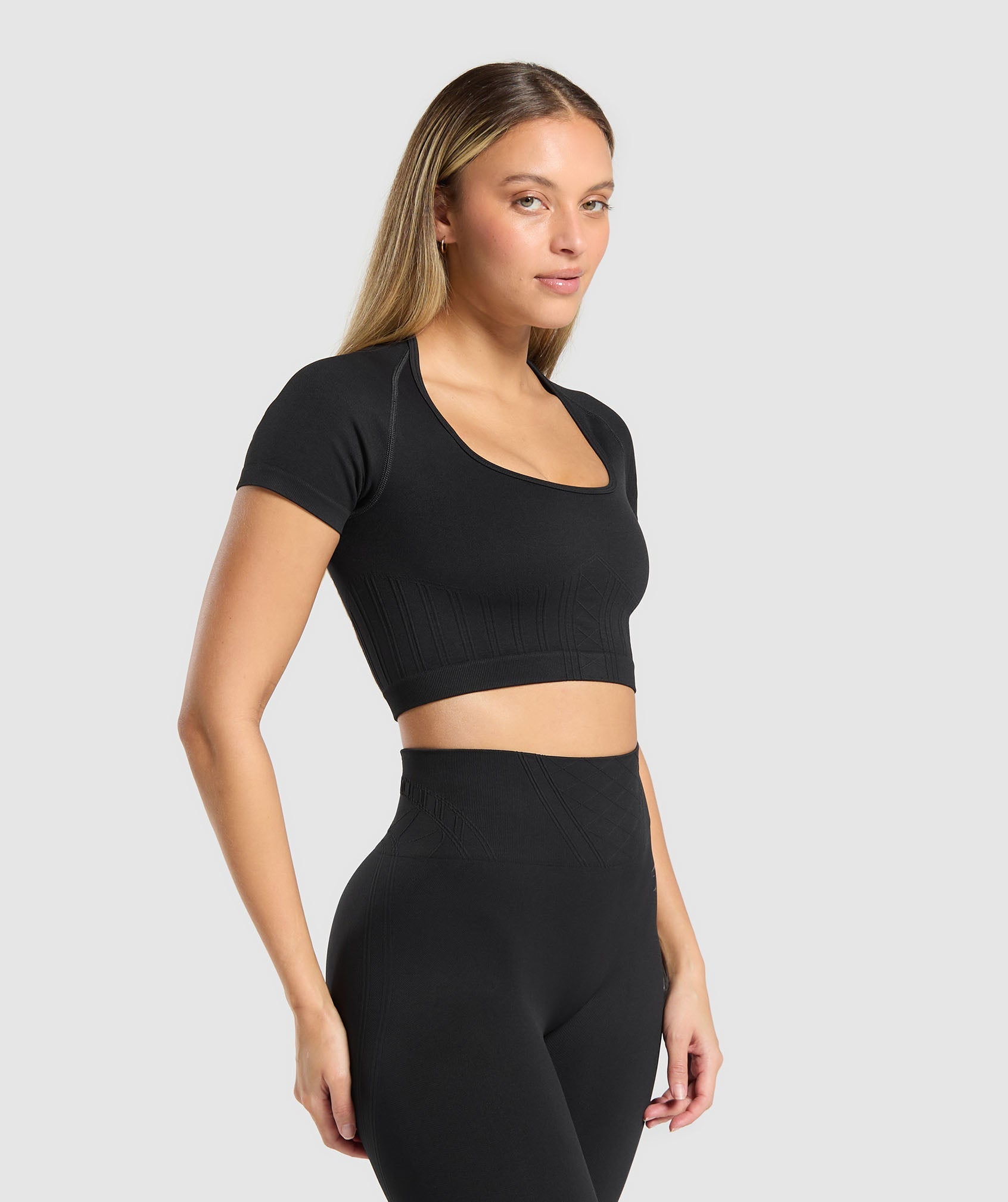 Corset Seamless Crop Top Black