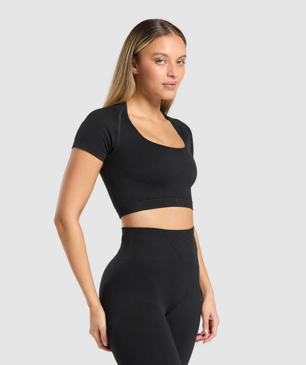 Corset Seamless Crop Top Black