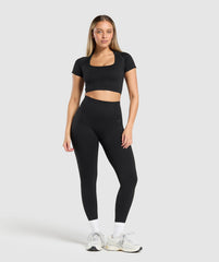 Corset Seamless Crop Top Black