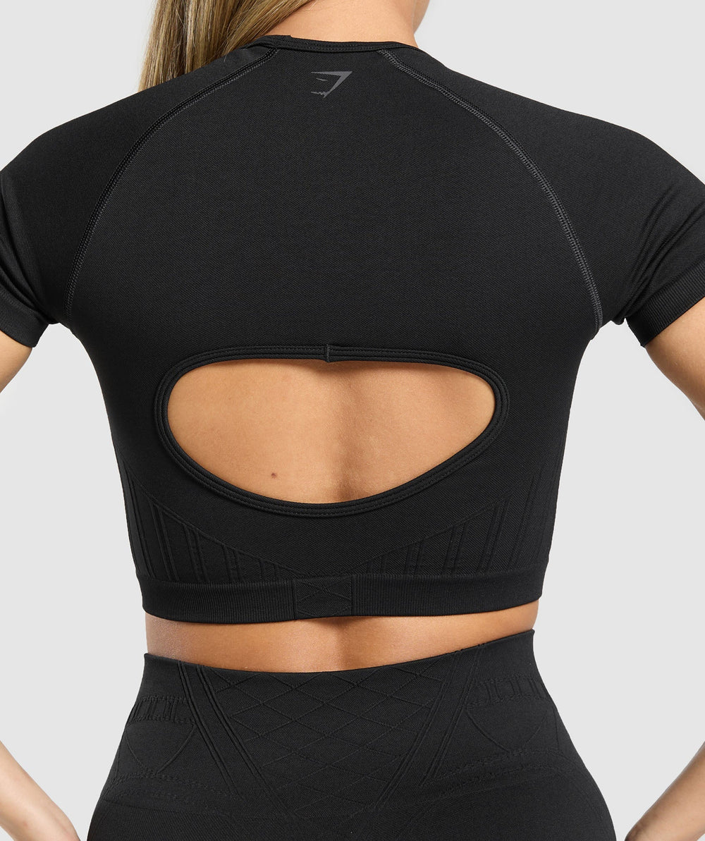 Corset Seamless Crop Top Black