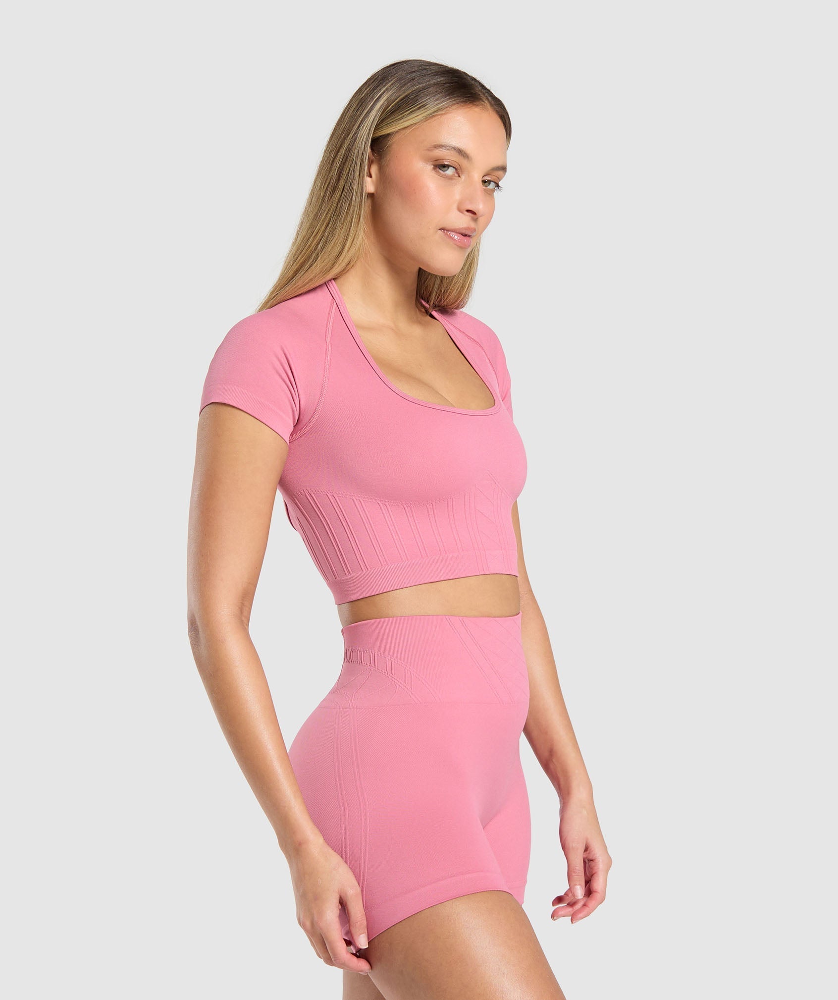 Corset Seamless Crop Top Sunset Pink