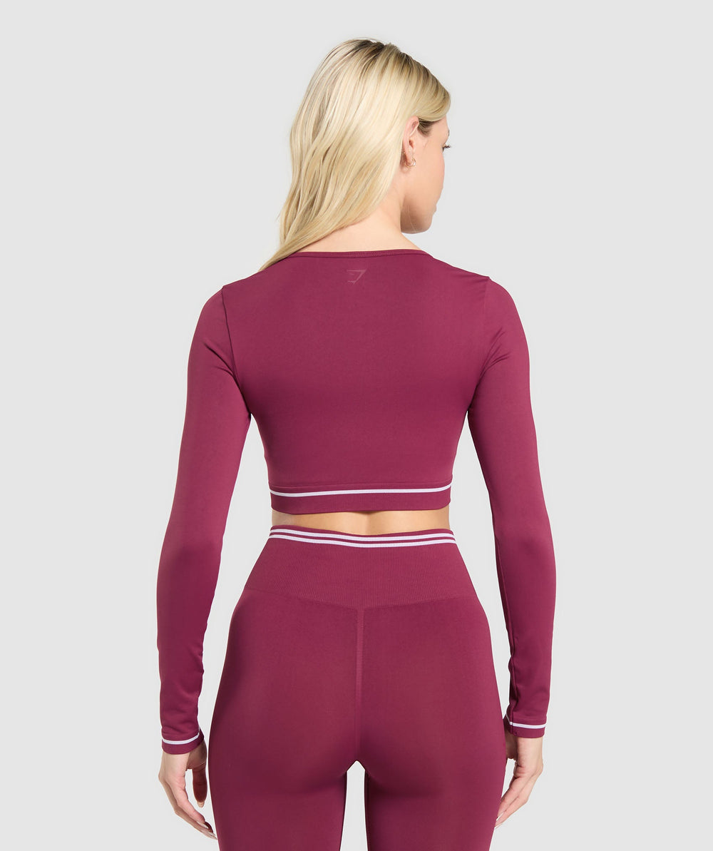 Contrast Seamless Crop Top Strong Pink