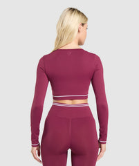 Contrast Seamless Crop Top Strong Pink