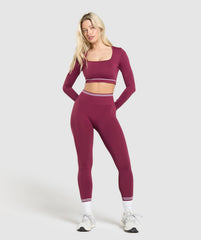 Contrast Seamless Crop Top Strong Pink