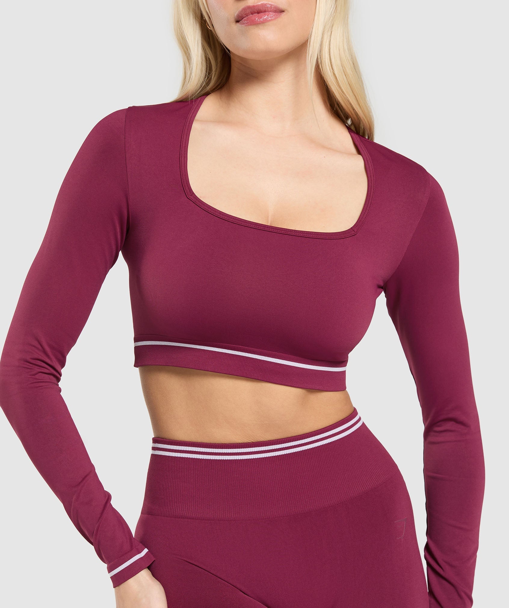 Contrast Seamless Crop Top Strong Pink