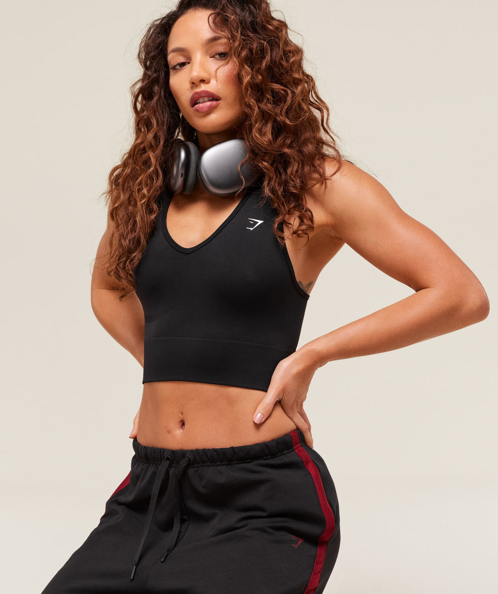 Everyday Seamless Crop Tank Black