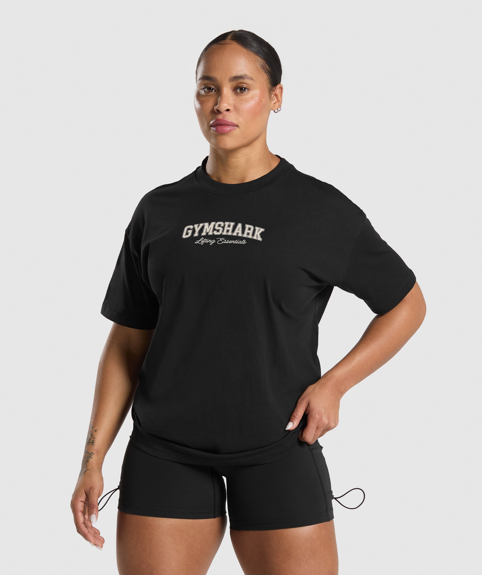 Lifting Essentials Graphic Oversized T-Shirt Black