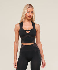 Diffuse Seamless Cropped Tank Black/Calm Pink