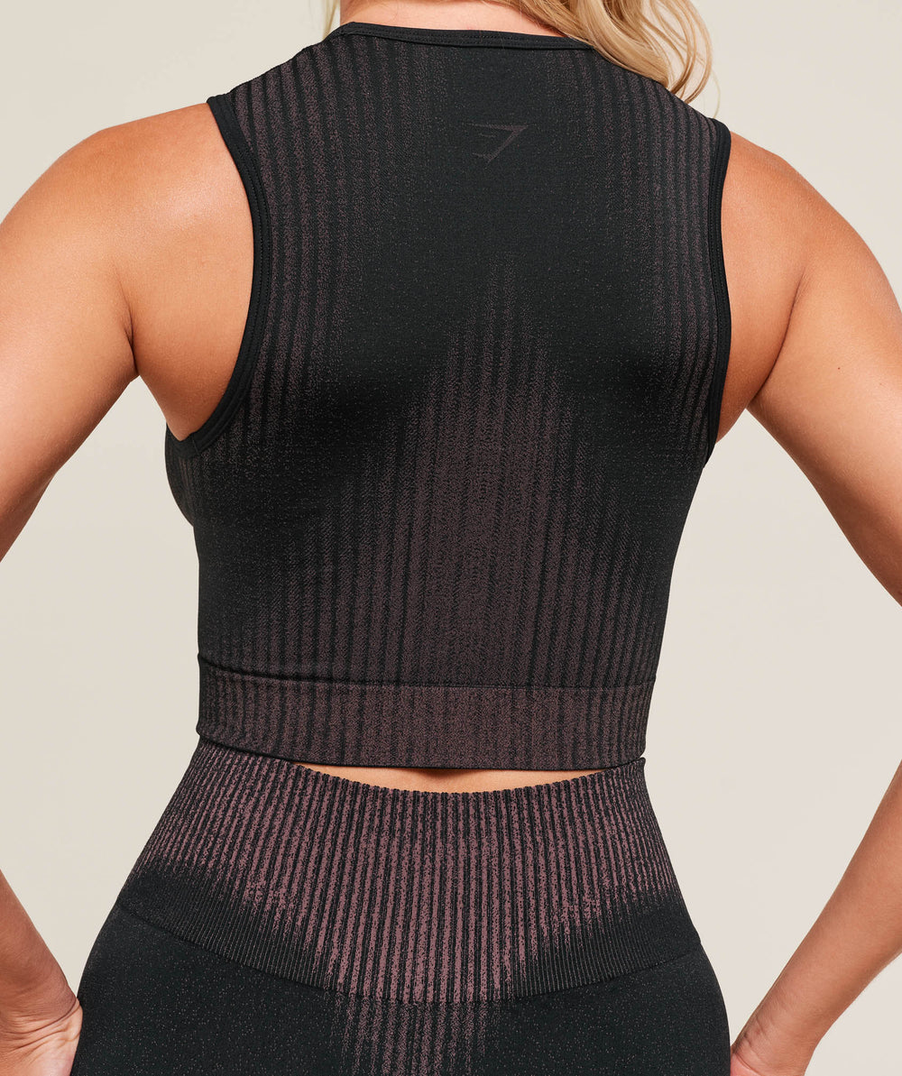 Diffuse Seamless Cropped Tank Black/Calm Pink