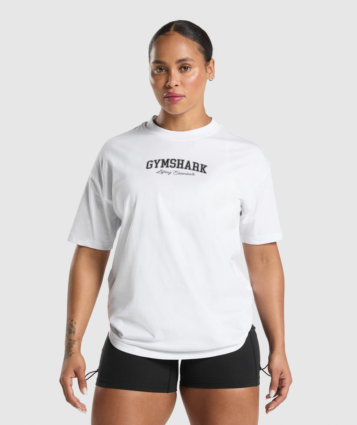 Lifting Essentials Graphic Oversized T-Shirt White