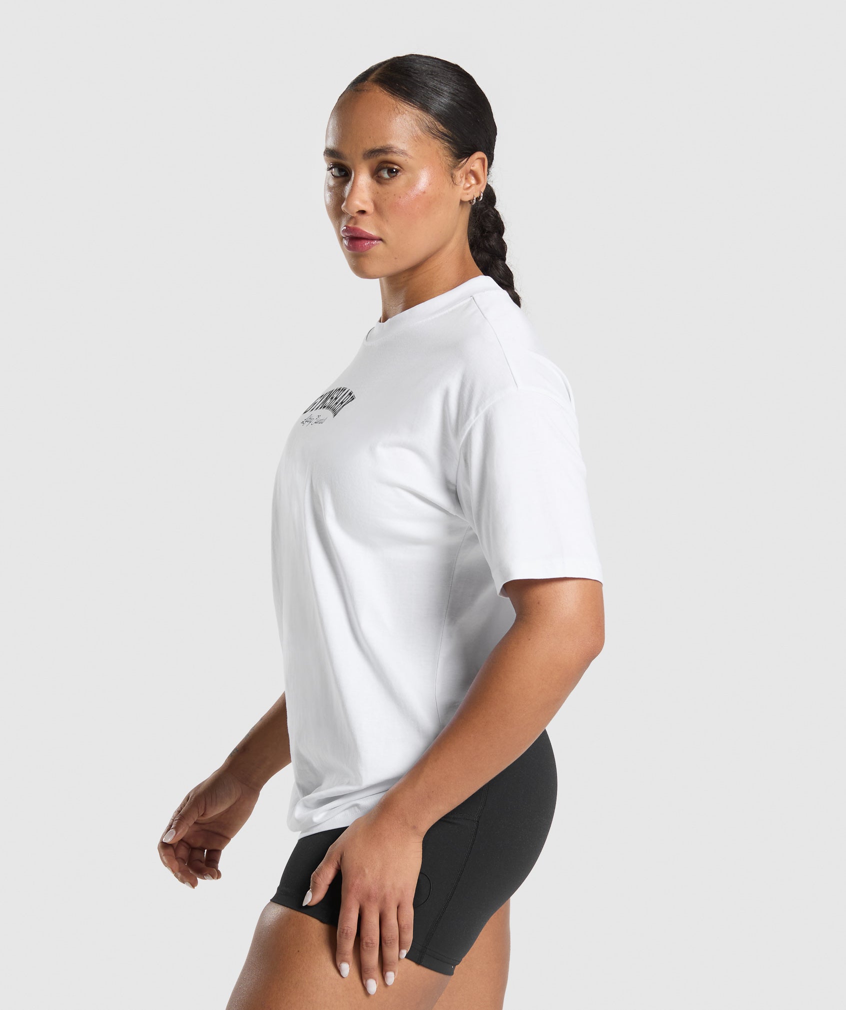 Lifting Essentials Graphic Oversized T-Shirt White