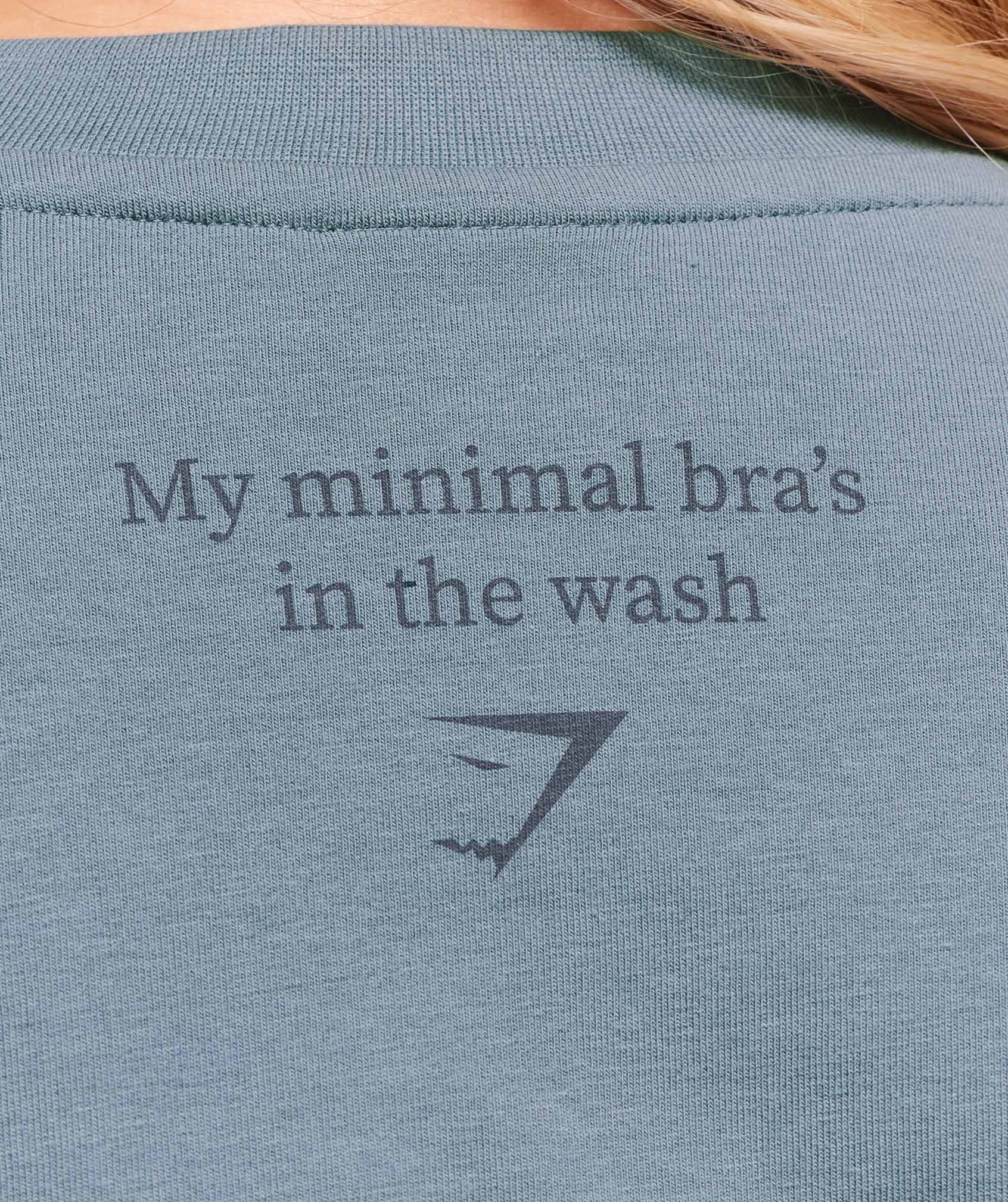 Minimal Bra Graphic Oversized T-Shirt Iron Blue