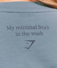 Minimal Bra Graphic Oversized T-Shirt Iron Blue