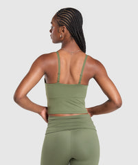 Training Cami Tank With Shelf Core Olive