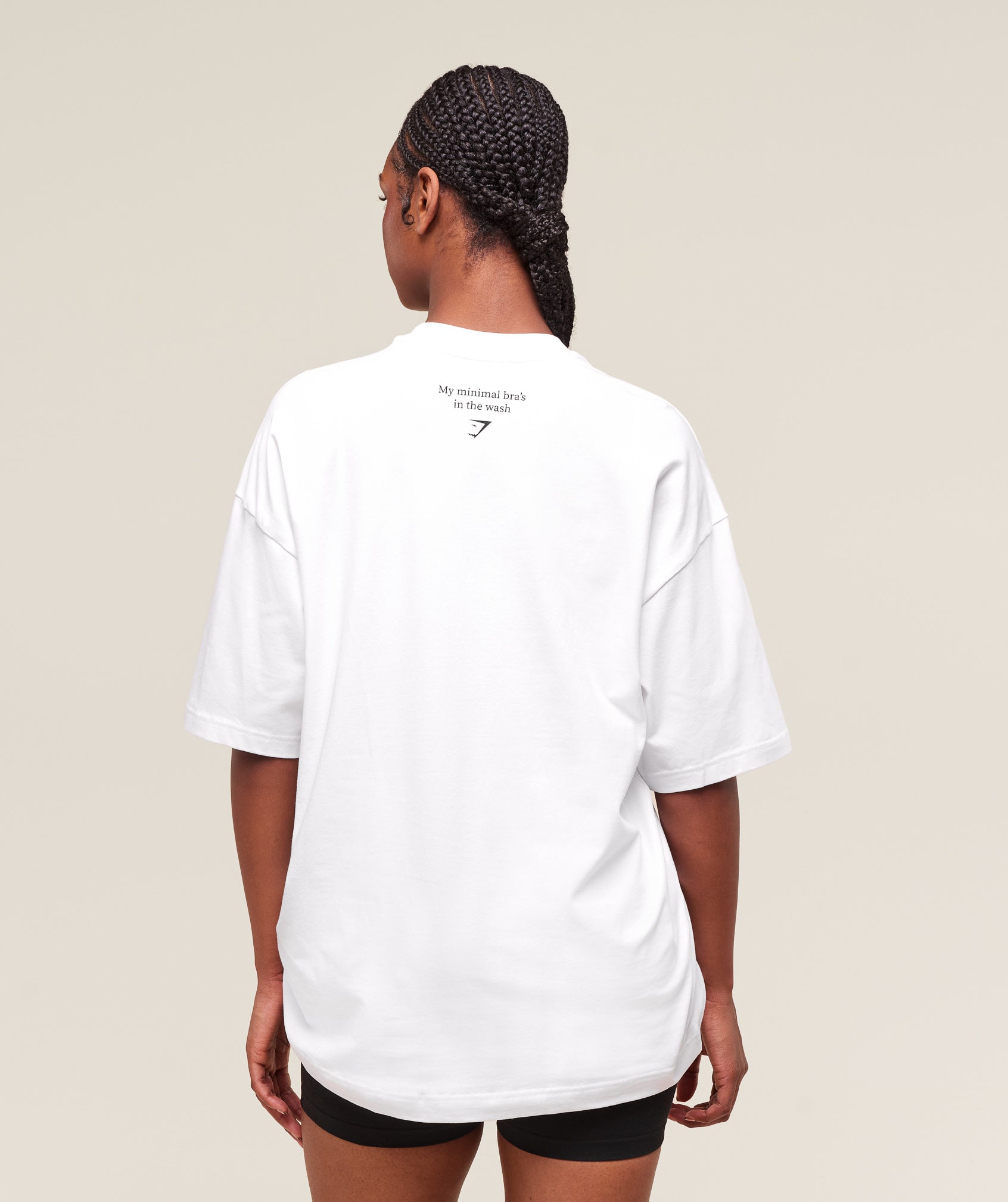 Minimal Bra Graphic Oversized T-Shirt White