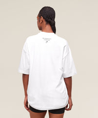 Minimal Bra Graphic Oversized T-Shirt White