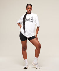 Minimal Bra Graphic Oversized T-Shirt White